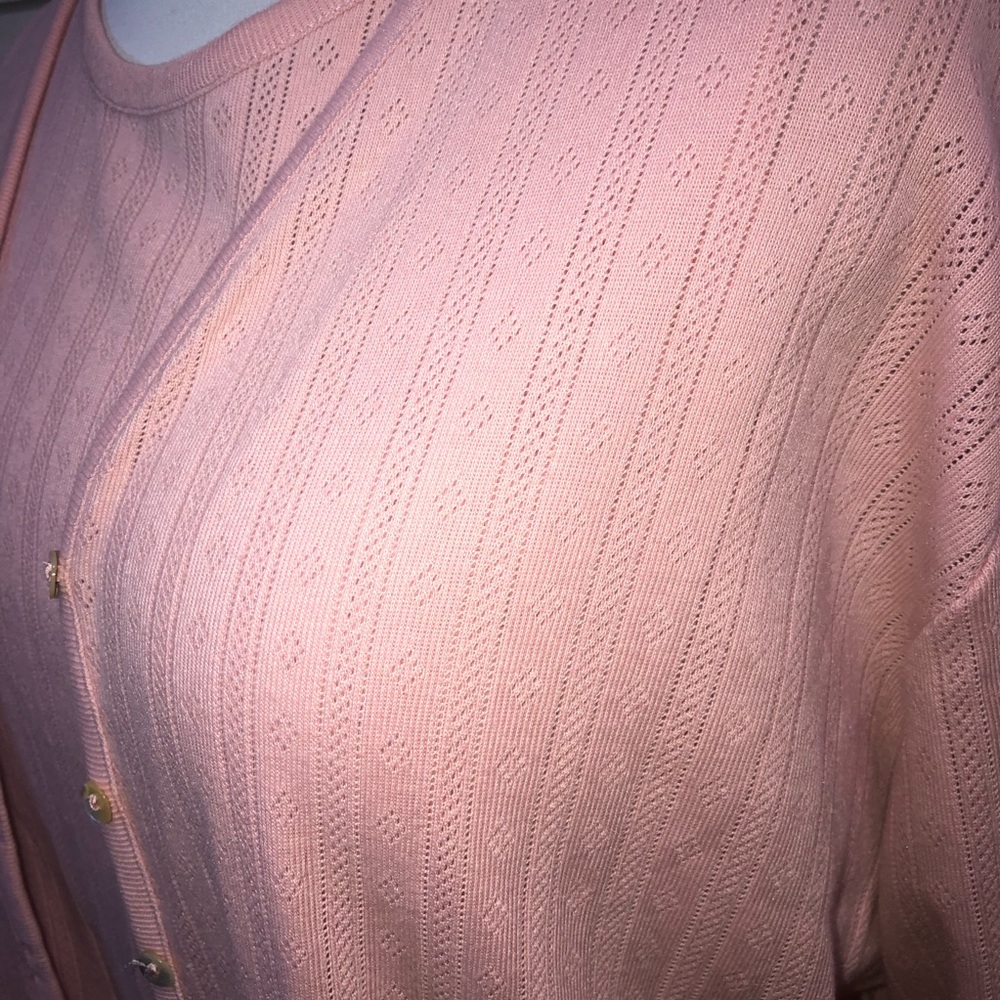 SOLD*** NOT FOR SALE*** Karen Scott II cotton pink sweater vest tank top sleeve - Picture 7 of 10